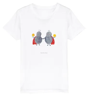 Produktbild von Mr. & Mrs. Panda Kleinkinder T-Shirt Sternzeichen Zwilling 5-6 Jahre (110/116) - Weiß - Geschenk, Kindershirt, Marienkäfer, Zwillingsschwester, Kleinkind, Teenager