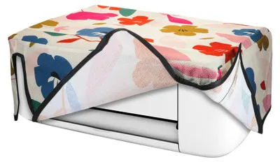 Produktbild von kwmobile Leinen Cover kompatibel mit HP DeskJet 3750 / 3755 Hülle - Tasche für Drucker - Staubschutzhülle Schutzhaube Schutzhülle - Pink Dunkelblau