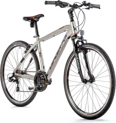 Produktbild von 28 Zoll Cross Fahrrad Leader Fox Away Alu Bike 21 Gang silber matt Rh44cm
