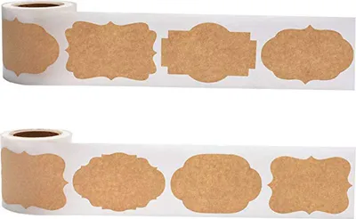 Produktbild von 600 Stück Glasetiketten-Aufkleber, Blanko-Aufkleber, Aufkleber für Weihnachtsgeschenke, Aufkleberetiketten aus Kraftpapier