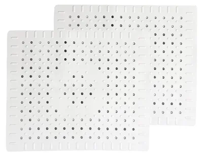 Productafbeelding van Afwasbakinlegger - Antislip afdruipmat voor bescherming van de spoelbak - 2 stuks - 31x26 cm - Wit