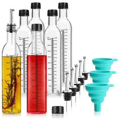 21-teiliges Glasflaschen-Set mit Skala, 500 ml, Ölflasche