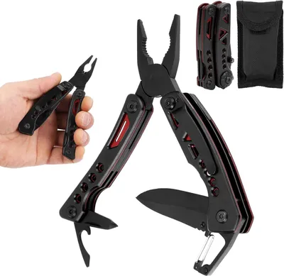 Produktbild von Survival Knife Multitool 8-in-1, fuer Outdoor, inklusive Aufbewahrungstasche, kompakt und faltbar
