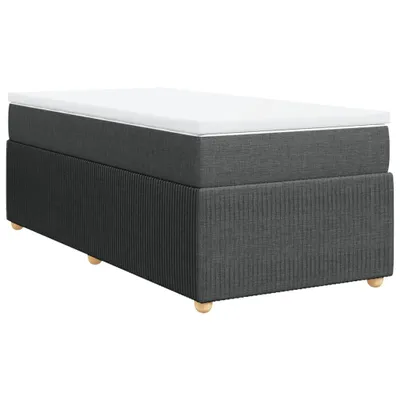 Produktbild von Boxspringbett mit Matratze Dunkelgrau 90x200 cm Stoff