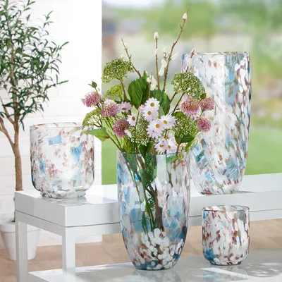 Produktbild von Casablanca Vase, "Touche", Glas, blau, silberfarben, , L. 18 cm, B. 18 cm, H. 27 cm 52748