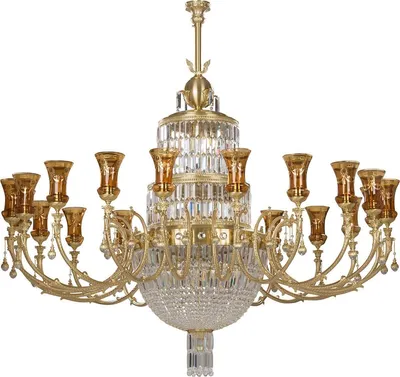 Produktbild von Casa Padrino Luxus Barock Kristall Kronleuchter Gold Ø 190 x H. 180 cm