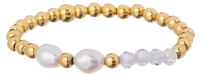 Zdjęcie produktu dla Pozłacany pierścionek z prawdziwą perłą AL4815-Oro – obwód: 57 mm