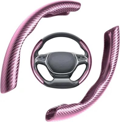Imagen del producto de Funda para volante de fibra de carbono, antideslizante, de 36-40 cm, para automóvil