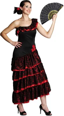 Produktbild von Spanierin Kostüm schwarz rot 40