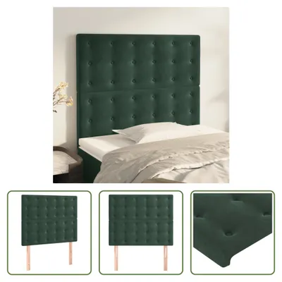 Produktbild von The Living Store Kopfteile 2 Stk. Dunkelgrün 90x5x78/88 cm Samt