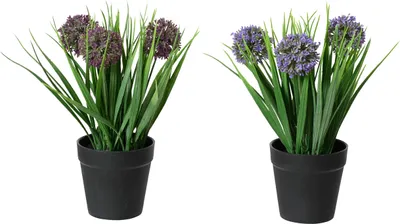 Produktbild von Künstlicher Zierlauch 20x26cm mit Topf 1 Stück sortiert Lila