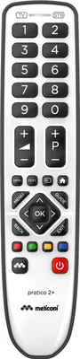 Zdjęcie produktu dla Meliconi Gumbody Pratico 2+, TV, TV set-top box, Podczerwień, Naciśnij przyciski, Czarny, Biały