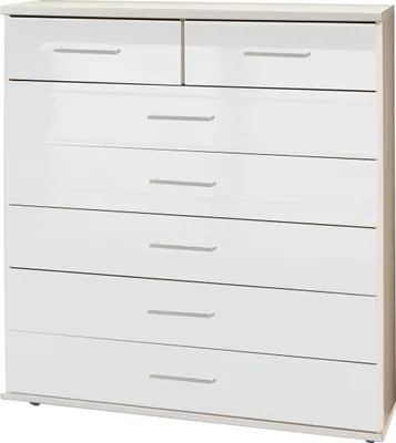 Zdjęcie produktu dla Schubkastenkommode >Clack< in HOCHGLANZ LACK WEISS - 90x106x40cm (BxHxT)