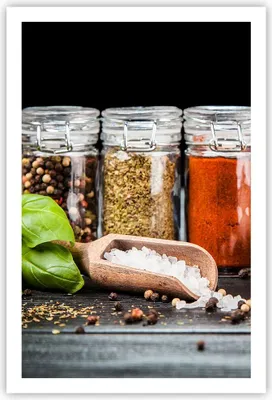 Produktbild von Poster - Poster ohne Rahmen - Gewürze Knoblauch Holz Salz - 61x91,5 cm - Wand Bild - Wanddeko - Wandbilder - Kunstposter - Wandposter - Bilder - Kunstdruck - Wanddekoration - Wandbild P2XPA61x91-2896