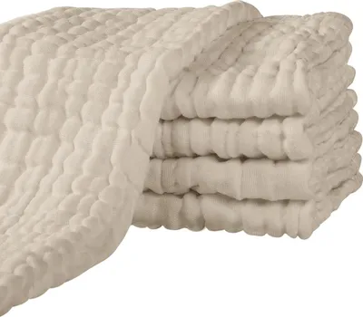 Productafbeelding van Musselinluiers, spuugdoekjes, set van 5 - Zeer absorberend, 70 x 70 cm - Hittebestendig en hoogwaardige, waterabsorberende washandjes