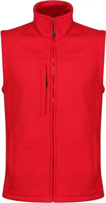 A red vest is shown against a white background.