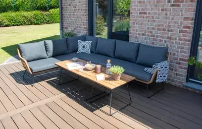 Produktbild von bellavista - Home&Garden® Ecklounge Montreux Polyrattan grau modular 6 Personen Set