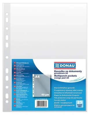 Obrázek produktu pro Obaly na dokumenty PP A4 s puntíky (25 ks) – Donau