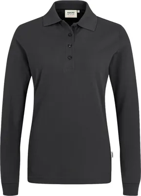 Produktbild von HAKRO Longsleeve Poloshirt Performance Damen #215 Gr. S karbongrau