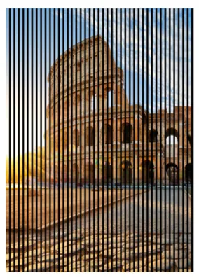 Produktbild von Akustikpaneele mit Digitaldruck Colosseum01 19 x 1693 x 2400 mm Rom Kolosseum MDF PET-Fasern Wandpaneele Braun Blau 3 Einzelplatten