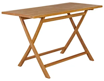 Produktbild von GARLAND® Gartentisch Bari 125x60x75 cm Teak Holz SVLK Zertifiziert Klappbar Wetterfest Balkontisch Esstisch Gartenmöbel