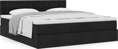 Produktbild von Maison Exclusive - Ottoman-Bett mit Matratze Schwarz 160x200 cm Stoff