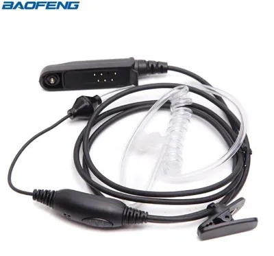 Zdjęcie produktu dla Słuchawka z mikrofonem do radiotelefonów Baofeng UV 9R Pro, UV-82WP, UV-9R PLUS, BF-9700, UV-XR, wodoodporna, z przezroczystą wkładką ustną