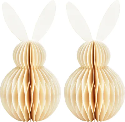 Produktbild von Osterdeko Osterhasen zum Hinstellen weiß 2er Set Dekofiguren