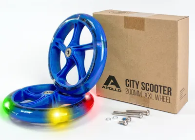 Produktbild von Apollo 200 mm LED City Scooter Wheel Set - Blue Core