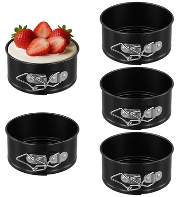 5 Mini-Springformen 11 cm, antihaftbeschichtet, schwarz, 5 cm hoch