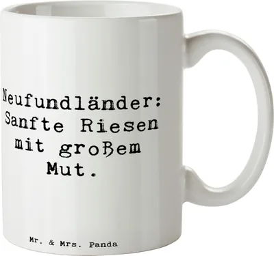 Produktbild von Mr. & Mrs. Panda Tasse Spruch Neufundländer Liebe - Weiß - Geschenk, haferl, Hunde, Kaffeetasse, mit viel Energie, Hundeliebhaber, Loyalität, sanfter, Kaffeebecher, Hund