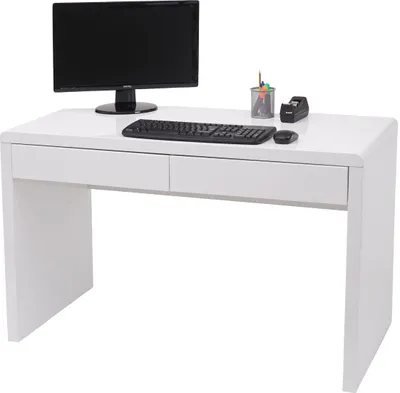 Produktbild von Schreibtisch MCW-G51, Bürotisch Computertisch Arbeitstisch, Hochglanz Weiß  120x60cm