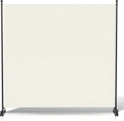 Image de Jopassy Paravent avec roulettes 1 pièce Beige 187x181 cm Séparation de pièce pliable Outdoor Cloison de jardin Protection visuelle Séparation de pièce
