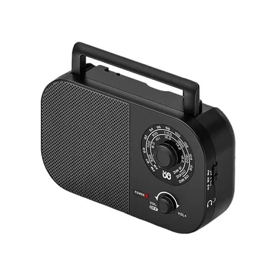 Produktbild von Tragbares AM/FM/SW/UKW Radio, Netz- & Batteriebetrieb, kompakt, ideal für Zuhause, Camping und Notfälle, schwarz