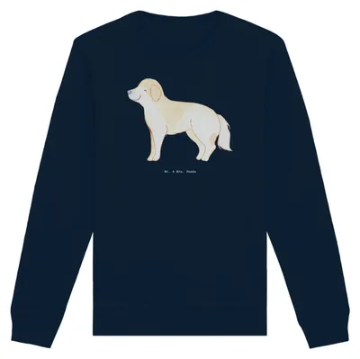 Produktbild von Mr. & Mrs. Panda Baumwoll Pullover Golden Retriever Moment Größe XL - French Navy - Geschenk, Sweatshirt, Sweater, Pulli, Goldie Hund