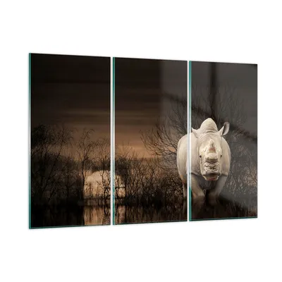 Produktbild von Bilder auf glas - Tier Nashörner Insekten - 165x110cm - Glasbilder - Wandbilder - Kunstdruck - zum Aufhängen bereit - Wanddekoration aus Glas - Glas Bilder - Wandbild auf Glas - GCE165x110-0307