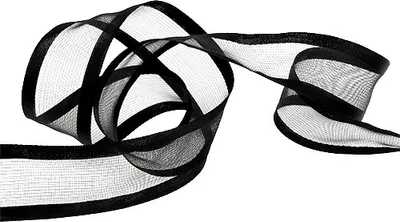 Produktbild von Dekorationsband Schwarz 40mm 25m – Trauerschleife, Satinband, Tischdeko, Drahtkante, Floristikband