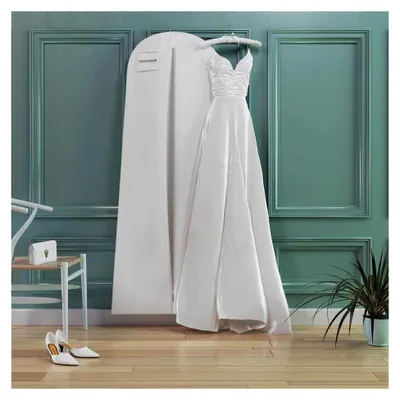 Produktbild von Wasserabweisende Kleiderhülle mit Reißverschluss für Hochzeitskleider - Weiß - 183 cm