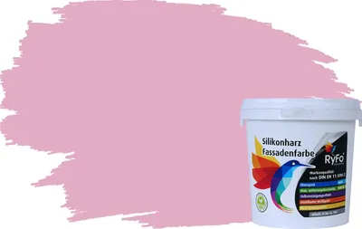 Produktbild von RyFo Colors Silikonharz Fassadenfarbe Lotuseffekt Trend Lotusrosa 1l - bunte Fassadenfarbe, weitere Rot Farbtöne und Größen erhältlich, Deckkraft Klasse 1
