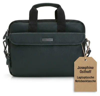 Produktbild von Josephine Osthoff Laptoptasche Notebooktasche, handgemacht aus 100% Echtleder, Umhängetasche für bis zu 14 Zoll, Aktentasche Notebook, Crossbody Schultergurt