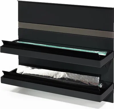 Produktbild von Linero MosaiQ Folienrollenhalter 350 x 110 x 300 mm schwarz matt / Folienabroller / Relingsystem / Kesseböhmer