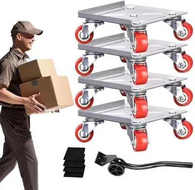 Produktbild von Famanu Möbelverlager Set - Verstellbare Transportrollen mit Bremse - 5 Rollen