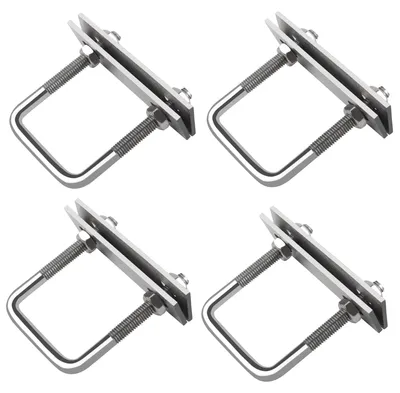 Imagen del producto de Soportes en U de 80 mm - Pernos en U M8 - 4 unidades - Acero inoxidable - Alta capacidad de carga - Resistente a la corrosión
