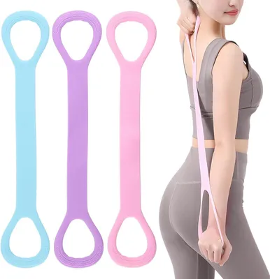Zdjęcie produktu dla Gumy do ćwiczeń, 3 sztuki z uchwytami, do jogi i pilatesu