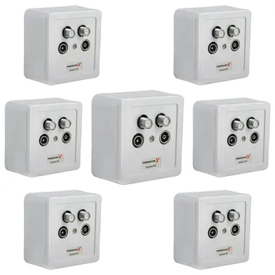 Produktbild von 7x PremiumX PX-4 Sat Dose 4 Fach Enddose TWIN Antennendose CLASS A 2x Sat, 1x Radio, 1xTV DIGITAL FULLHD 3D