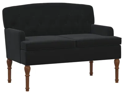 Immagine prodotto di vidaXL Divano a due posti con cuciture a bottone, colore nero, 111 x 65 x 79 cm, rivestito in velluto
