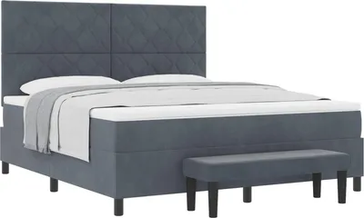 Obrázok produktu pre Posteľ s pružinovým rámom Tmavo šedá 200 x 180 cm Zamat