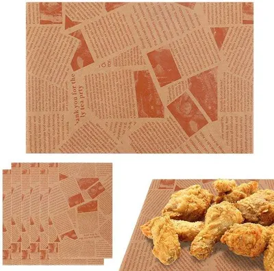 Zdjęcie produktu dla Cienki papier do pieczenia, 150 arkuszy, odporny na wodę i tłuszcz, do hamburgerów, frytek, kanapek, serów, wypieków, 30 x 20 cm