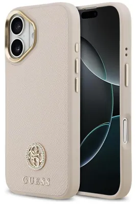 Immagine prodotto di Custodia GUESS per IPHONE 17 compatibile con MagSafe GUHMP17SPGCRMDEP (PU con logo Strass) rosa
