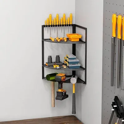Produktbild von Wandmontage 3-stufige Werkzeugaufbewahrung Regal für Garage und Kraftwerkzeuge